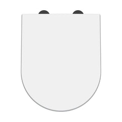 [BCTS007B] Balterley D-Shaped Soft Close Gloss White Toilet Seat With Top Fix Hinge - Cutout