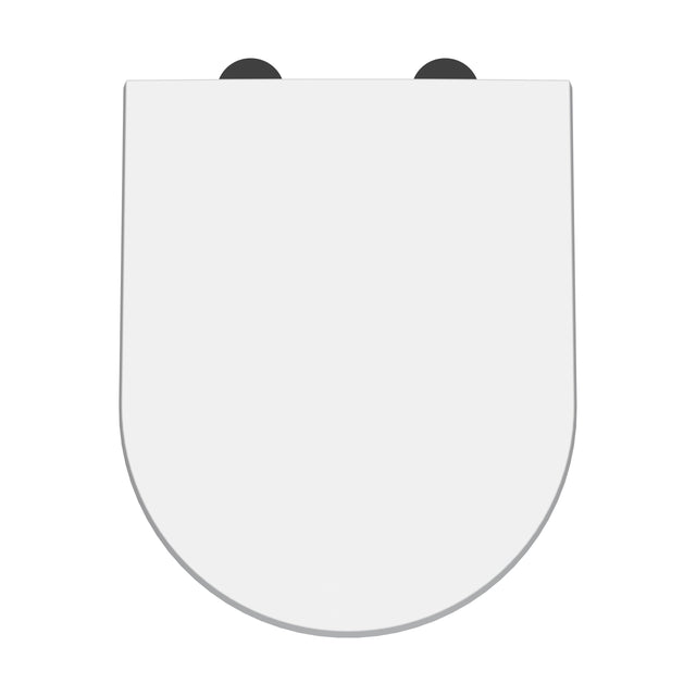 [BCTS007B] Balterley D-Shaped Soft Close Gloss White Toilet Seat With Top Fix Hinge - Cutout