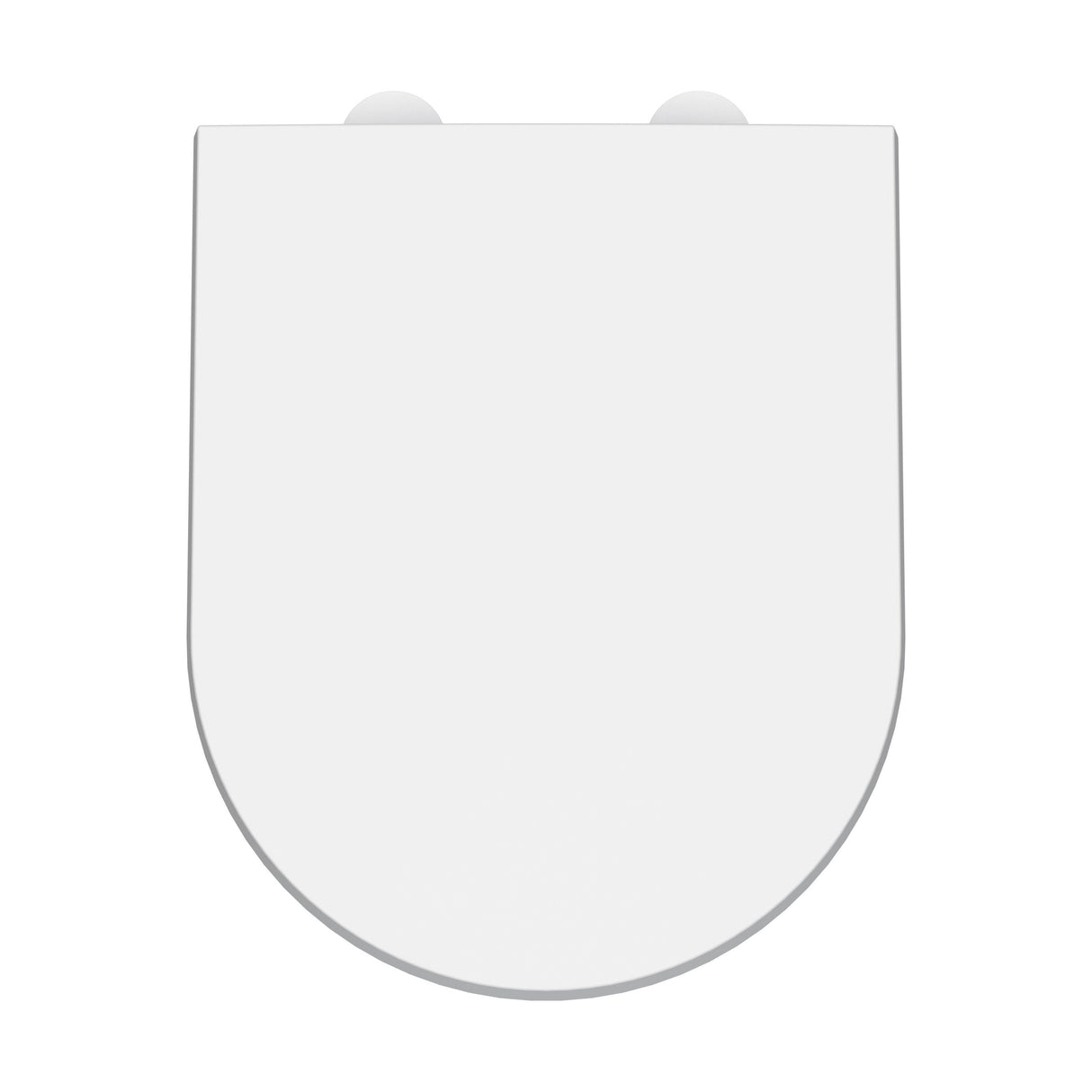 [BCTS007W] Balterley D-Shaped Soft Close Gloss White Toilet Seat With Top Fix Hinge - Cutout