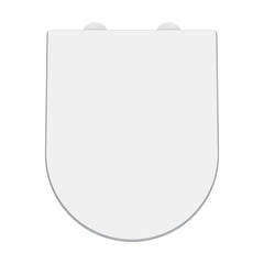 [BCTS007W] Balterley D-Shaped Soft Close Gloss White Toilet Seat With Top Fix Hinge - Cutout