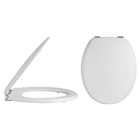 [BCTS302] Traditional Wooden Bottom Fix with Chrome Hinges - White - Cutout