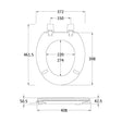 [BCTS303] Traditional Wooden Bottom Fix with Plastic Hinges - White - Technical Drawing