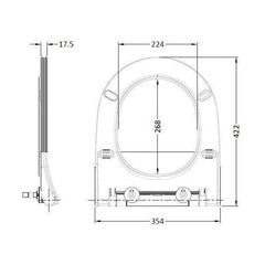 [BCTS398] Round Sandwich Soft Close Seat - Technical Drawing