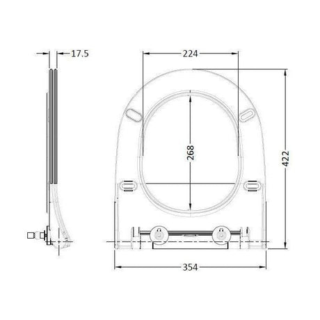 [BCTS398] Round Sandwich Soft Close Seat - Technical Drawing