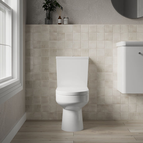 [BCVI003] Copmere Modern White Semi-Flush to Wall Bathroom Toilet Pan & Cistern - 380mm - Lifestyle 1