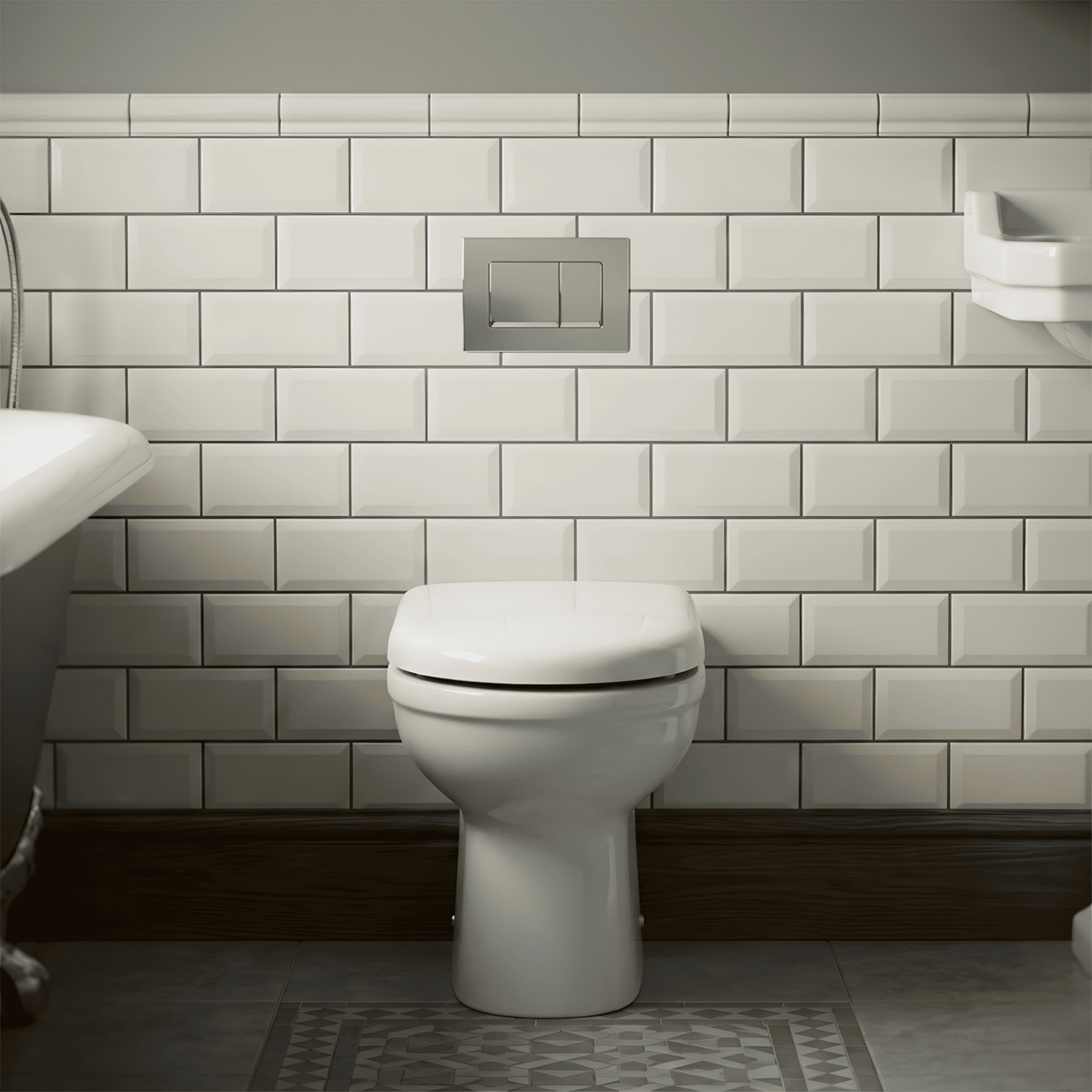 [BCVT286P] Round Back to Wall Toilet Pan   - 395mm x 360mm x 540mm - Silo