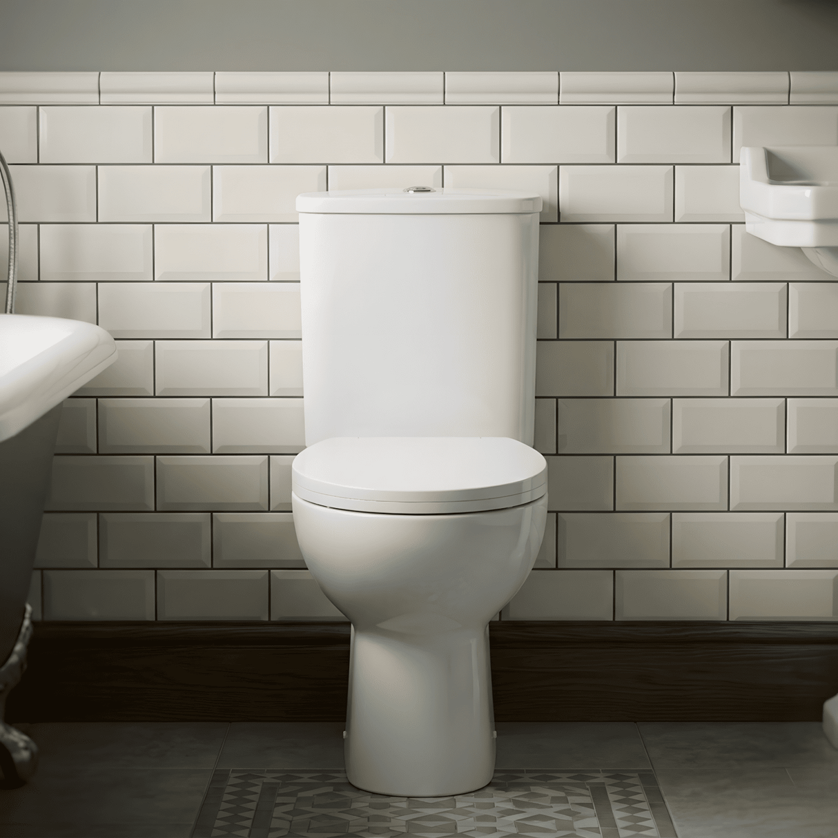 [BCVT750] Contemporary Curved Rimless Toilet Pan, Cistern and Soft Close Seat - Silo
