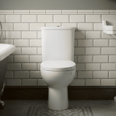 [BCVT750] Contemporary Curved Rimless Toilet Pan, Cistern and Soft Close Seat - Silo
