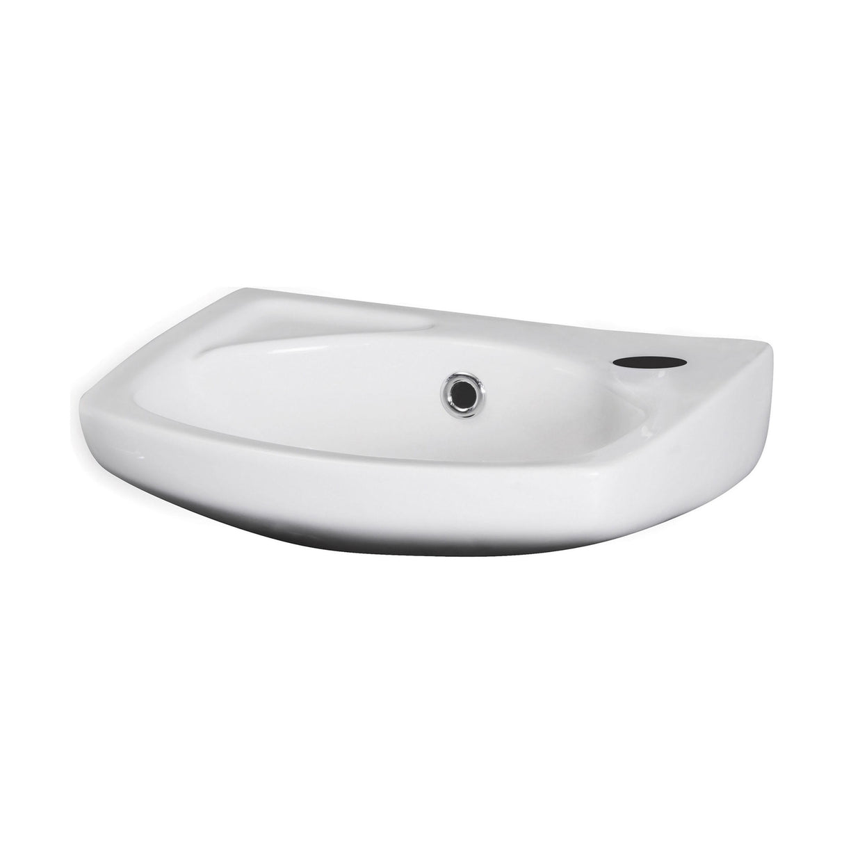 [BCWB832] Balterley Adley Modern Wall Hung Ceramic Basin with Overflow and Tap Hole, 350mm - White - Cutout