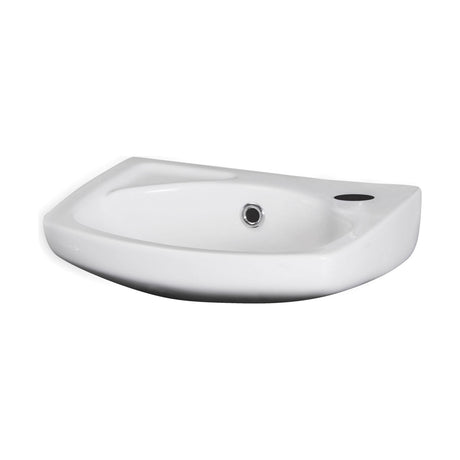 [BCWB832] Balterley Adley Modern Wall Hung Ceramic Basin with Overflow and Tap Hole, 350mm - White - Cutout