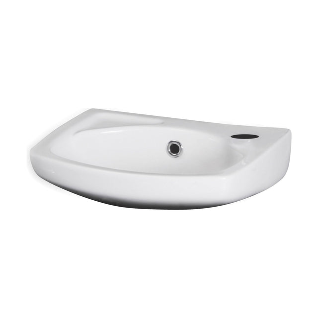[BCWB832] Balterley Adley Modern Wall Hung Ceramic Basin with Overflow and Tap Hole, 350mm - White - Cutout