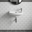 [BCWB832] Balterley Adley Modern Wall Hung Ceramic Basin with Overflow and Tap Hole, 350mm - White - Silo