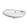 [BCWB842] Balterley Adley Cloakroom Wall Hung 1 Tap Hole Oval Ceramic Basin with Overflow, 450mm - White - Cutout