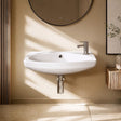 [BCWB842] Balterley Adley Cloakroom Wall Hung 1 Tap Hole Oval Ceramic Basin with Overflow, 450mm - White - Silo