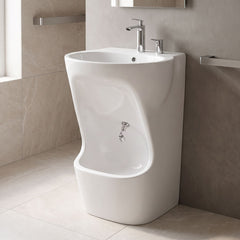[BCWU101] Wudu Ceramic Wash Basin and Foot Wash, 850 x 565 x 440mm, White - Lifestyle 2