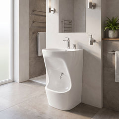 [BCWU101] Wudu Ceramic Wash Basin and Foot Wash, 850 x 565 x 440mm, White - Lifestyle 3