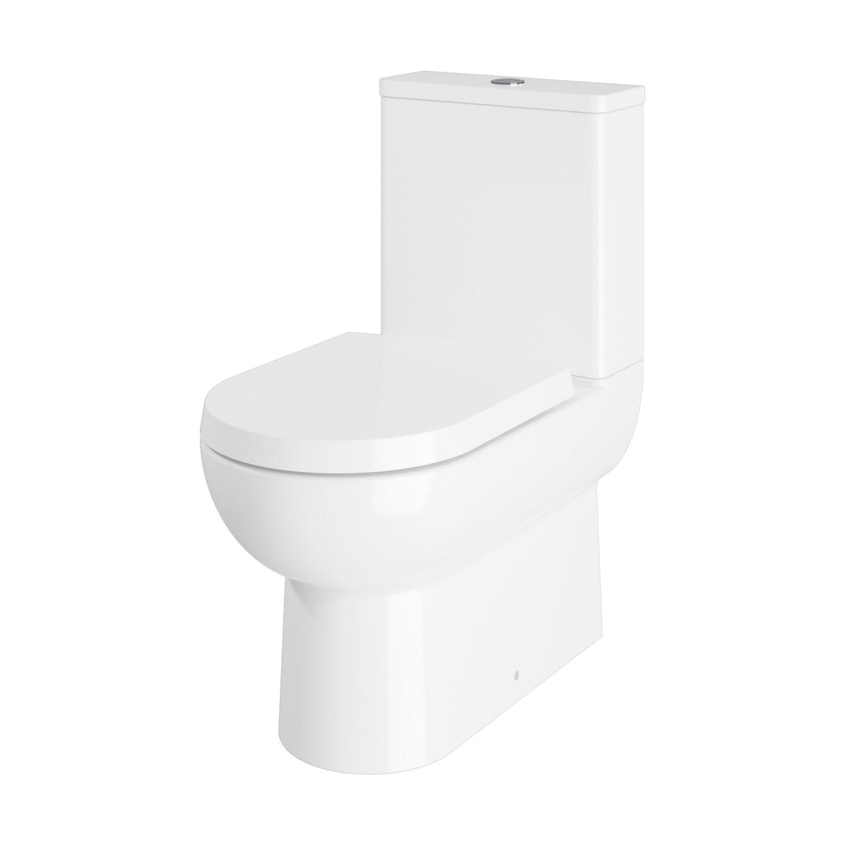 [BCZA03A] Soft-Close D-Shape Toilet Seat Bottom Fix 450mm – White - Cutout