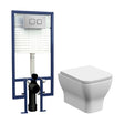 [BCZFR001] Faron Square Wall Hung Toilet Pan, Soft Close Seat & Concealed Cistern with Square Push Button Plate, 325mm - Balterley - Cutout