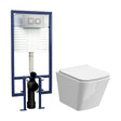 [BCZFR002] Faron Soft Square Wall Hung Toilet Pan, Soft Close Seat & Concealed Cistern with Square Push Button Plate, 325mm - Balterley - Cutout