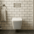 [BCZFR002] Faron Soft Square Wall Hung Toilet Pan, Soft Close Seat & Concealed Cistern with Square Push Button Plate, 325mm - Balterley - Silo