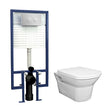 [BCZSP001] Spirit Round Wall Hung Toilet Pan, Soft Close Seat & Concealed Cistern with Round Push Button Plate, 400mm - Balterley - Cutout