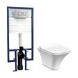 [BCZSU001] Summit Rimless Wall Hung Toilet Pan, Soft Close Seat & Concealed Cistern with Square Push Button Plate, 355mm - Balterley - Cutout