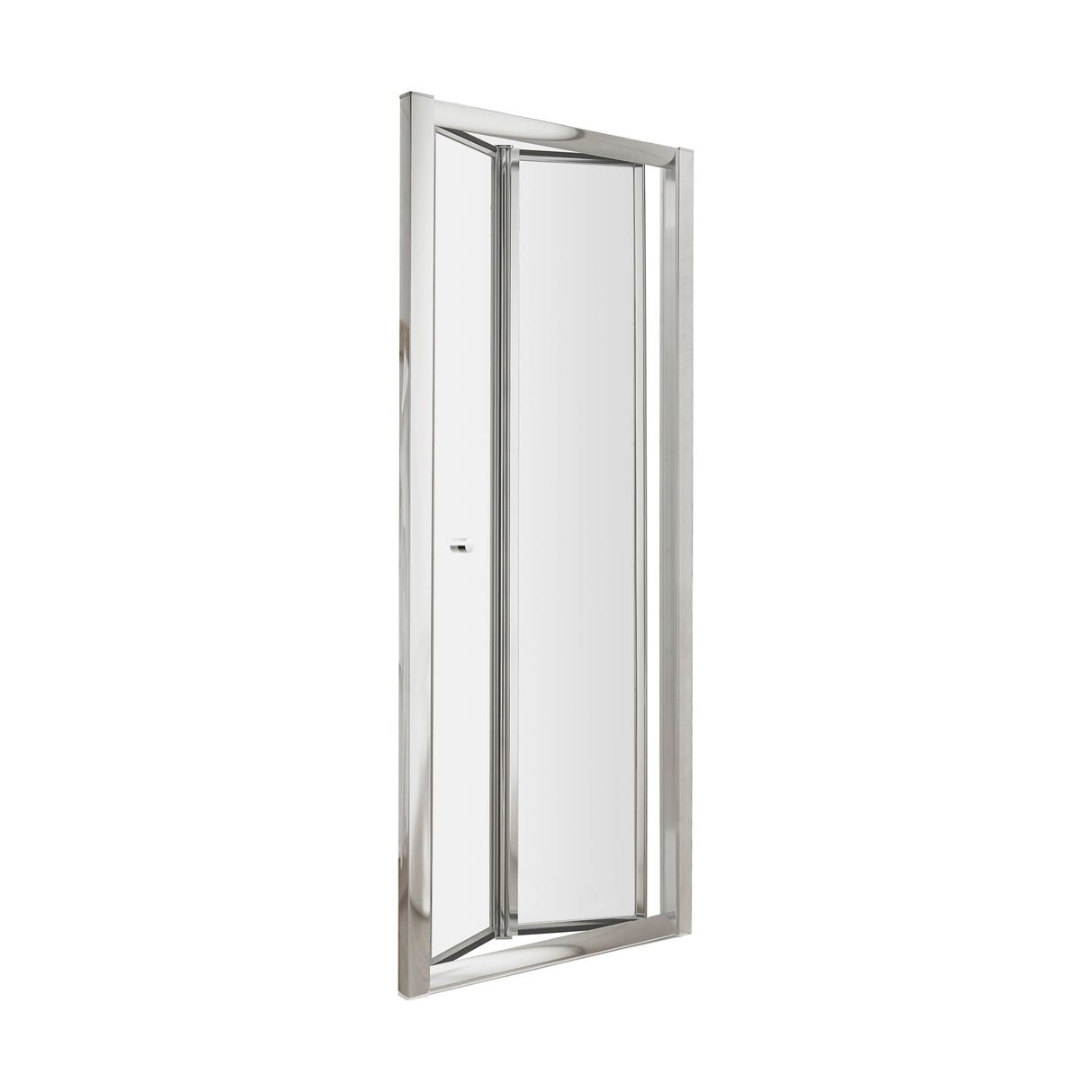 [BE5MBD9] Contemporary 5mm Toughened Safety Glass Bi-Fold Shower Door - 900mm - Chrome - Balterley - Cutout