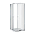 [BE5MCE76] Contemporary 5mm Toughened Safety Glass Corner Entry Shower Enclosure - 760mm - Chrome - Balterley - Cutout