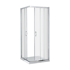 [BE5MCE76] Contemporary 5mm Toughened Safety Glass Corner Entry Shower Enclosure - 760mm - Chrome - Balterley - Cutout