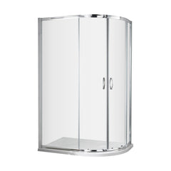 [BE5MQ108] Contemporary 5mm Toughened Safety Glass Offset Quadrant Shower Enclosure - 1000 x 800mm - Chrome - Balterley - Cutout