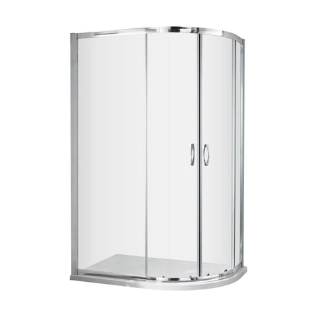 [BE5MQ108] Contemporary 5mm Toughened Safety Glass Offset Quadrant Shower Enclosure - 1000 x 800mm - Chrome - Balterley - Cutout