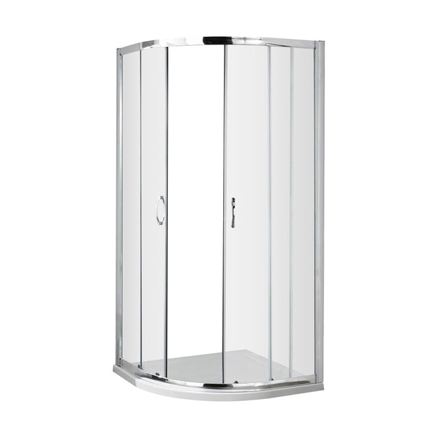 [BE5MQ7] Contemporary 5mm Toughened Safety Glass Quadrant Shower Enclosure - 700mm - Chrome - Balterley - Cutout