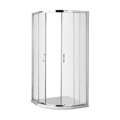 [BE5MQ9] Contemporary 5mm Toughened Safety Glass Quadrant Shower Enclosure - 900mm - Chrome - Balterley - Cutout