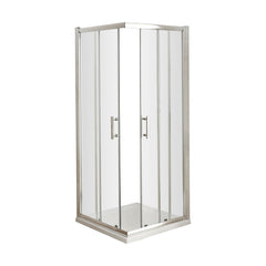 [BE6MCE80] Contemporary Square Corner Entry Shower Enclosure - 6mm Safety Glass - 800mm - Chrome - Cutout