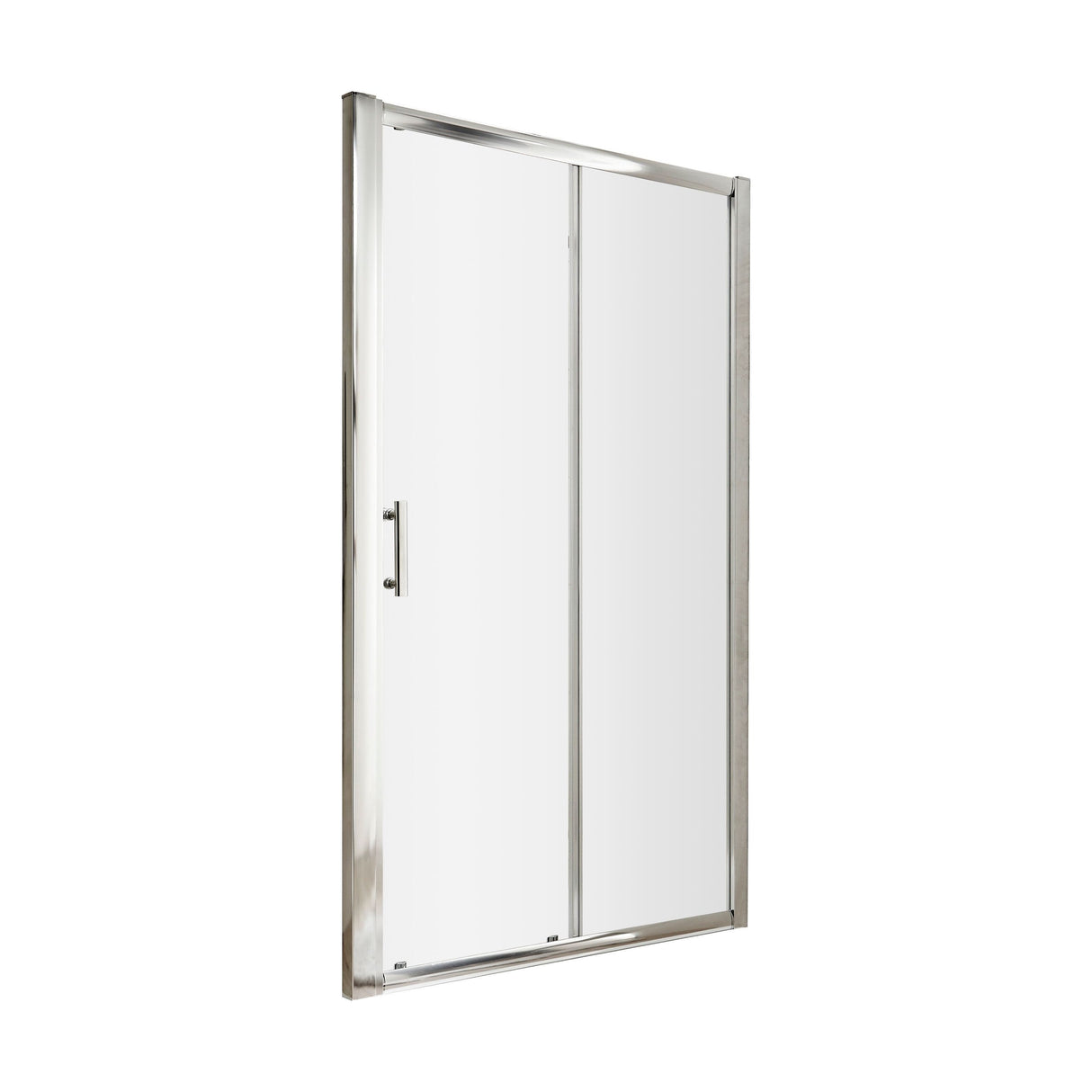 [BE6MSL14] 6mm Toughened Safety Glass Reversible Sliding Door - 1400mm - Chrome - Cutout