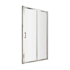 [BE6MSL14] 6mm Toughened Safety Glass Reversible Sliding Door - 1400mm - Chrome - Cutout
