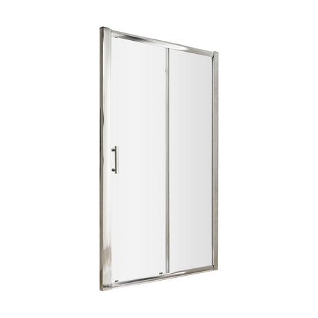 [BE6MSL14] 6mm Toughened Safety Glass Reversible Sliding Door - 1400mm - Chrome - Cutout