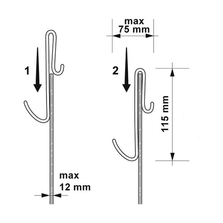 [BEAC003] Hook For Frameless Enclosures - Technical Drawing