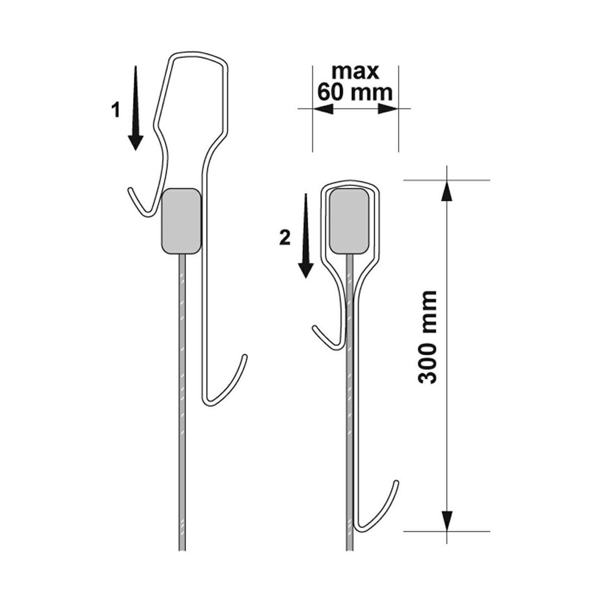 [BEAC004] Hook For Framed Enclosures - Technical Drawing
