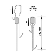 [BEAC004] Hook For Framed Enclosures - Technical Drawing