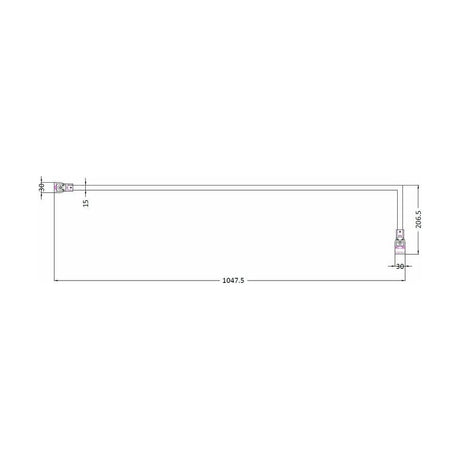 [BEAC022] Balterley Wetroom Accessories Screen Support Arm - Chrome - Technical Drawing