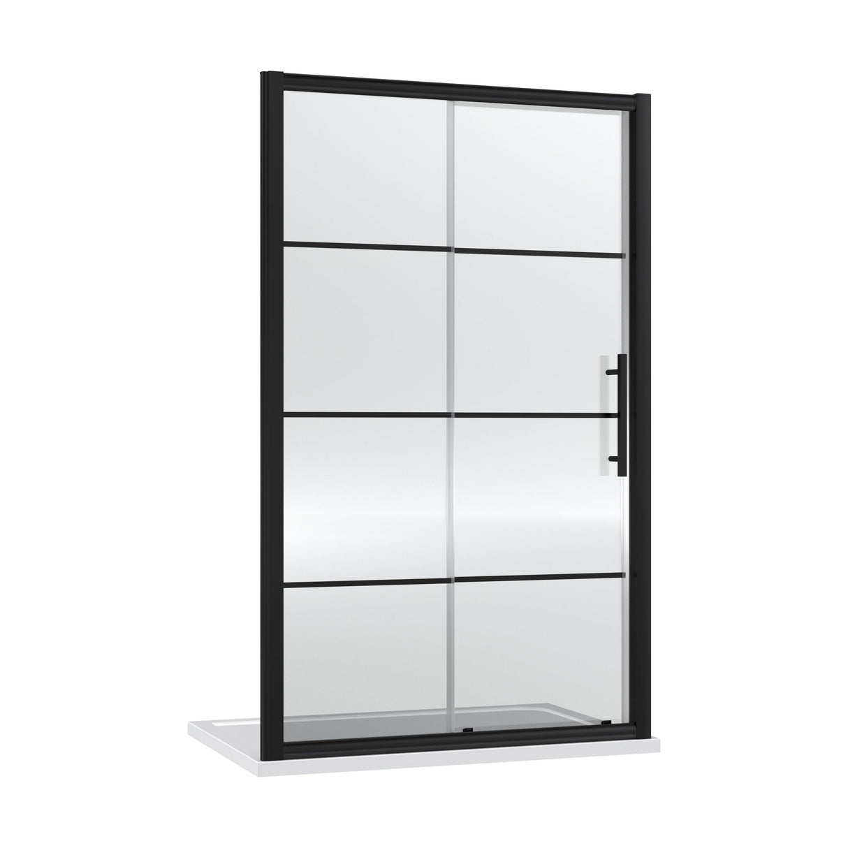 [BEADSL12] Kinver 8mm Toughened Safety Glass Sliding Shower Door, Black - Choice of Size - Cutout