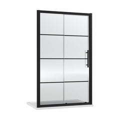 [BEADSL12] Kinver 8mm Toughened Safety Glass Sliding Shower Door, Black - Choice of Size - Cutout