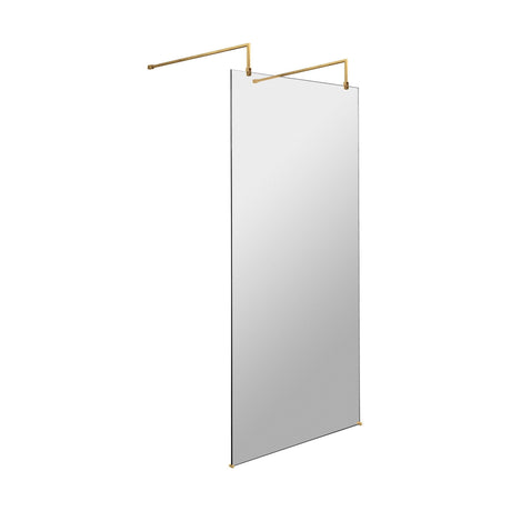 [BEAF1000BB] Balterley Contemporary Bathroom 8mm Glass Wetroom Screen with Arms & Feet, Chrome Finish, 1950 x 698 x 14mm - Cutout