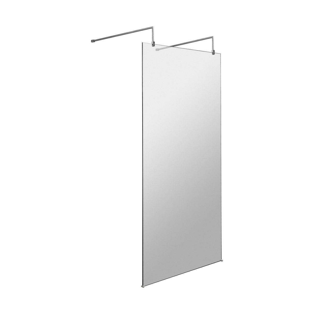 [BEAF1000CP] Balterley Contemporary Bathroom 8mm Glass Wetroom Screen with Arms & Feet, Chrome Finish, 1950 x 698 x 14mm - Cutout