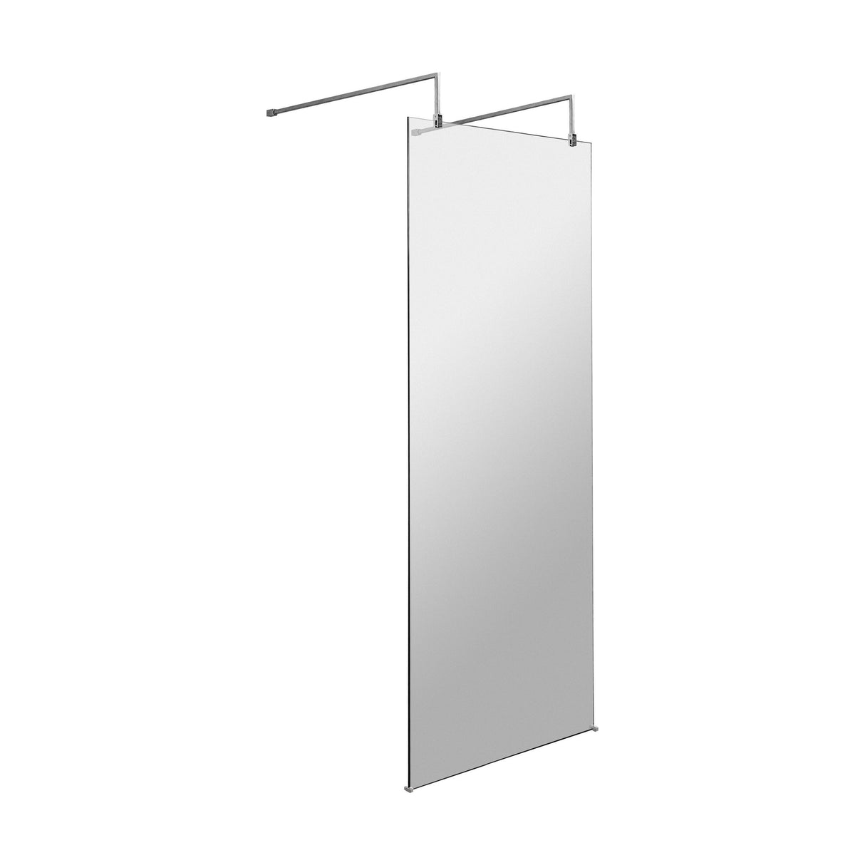 [BEAF700CP] Balterley Contemporary Bathroom 8mm Glass Wetroom Screen with Arms & Feet, Chrome Finish, 1950 x 698 x 14mm - Cutout