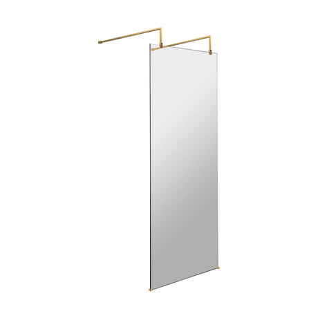 [BEAF800BB] Balterley Contemporary Bathroom 8mm Glass Wetroom Screen with Arms & Feet, Chrome Finish, 1950 x 698 x 14mm - Cutout