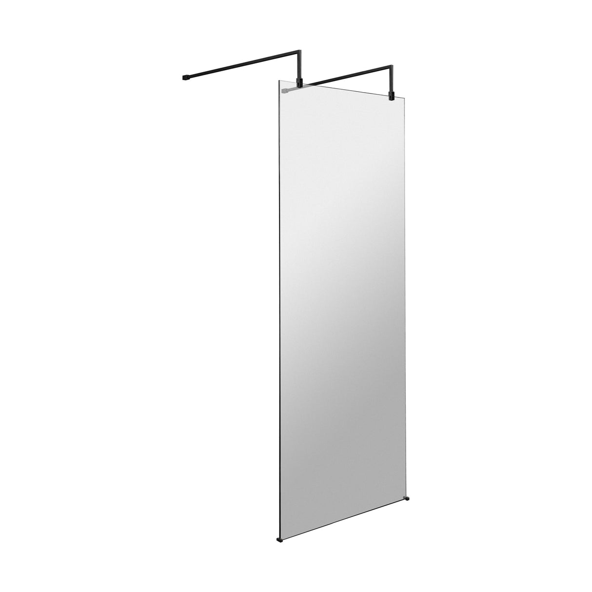 [BEAF800MB] Balterley Contemporary Bathroom 8mm Glass Wetroom Screen with Arms & Feet, Chrome Finish, 1950 x 698 x 14mm - Cutout