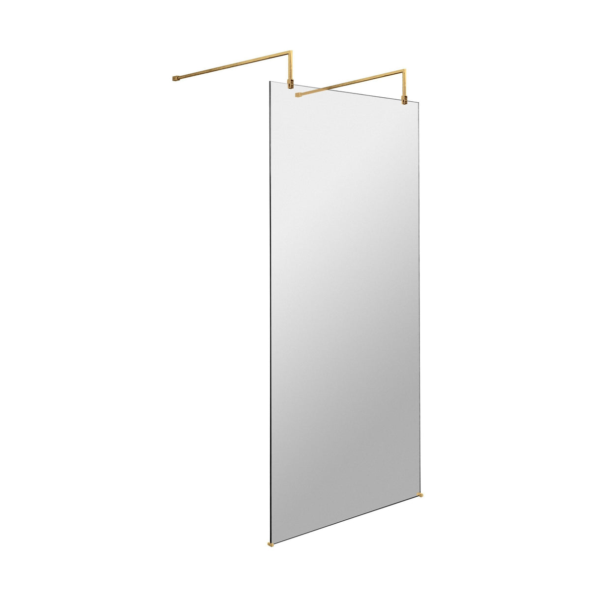 [BEAF900BB] Balterley Contemporary Bathroom 8mm Glass Wetroom Screen with Arms & Feet, Chrome Finish, 1950 x 698 x 14mm - Cutout