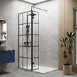 [BEBS030] Balterley 8mm Toughened Safety Glass Black Framed Wetroom Swing Screen - 300mm - Lifestyle 1